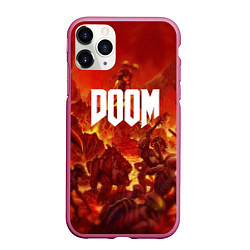 Чехол iPhone 11 Pro матовый DOOM: Hellfire, цвет: 3D-малиновый