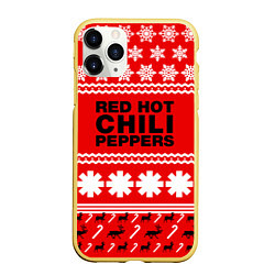 Чехол iPhone 11 Pro матовый RHCP: New Year, цвет: 3D-желтый