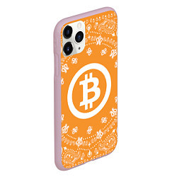 Чехол iPhone 11 Pro матовый Bitcoin Mandala, цвет: 3D-розовый — фото 2