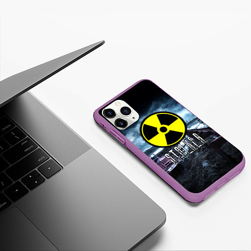 Чехол iPhone 11 Pro матовый S.T.A.L.K.E.R: Radiation / 3D-Фиолетовый – фото 3