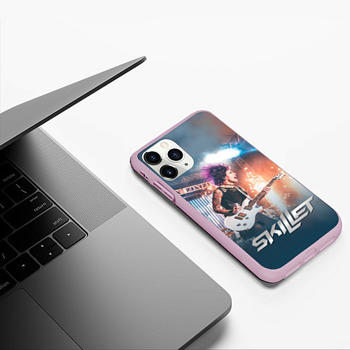 Чехол iPhone 11 Pro матовый Skillet: Korey Cooper / 3D-Розовый – фото 3