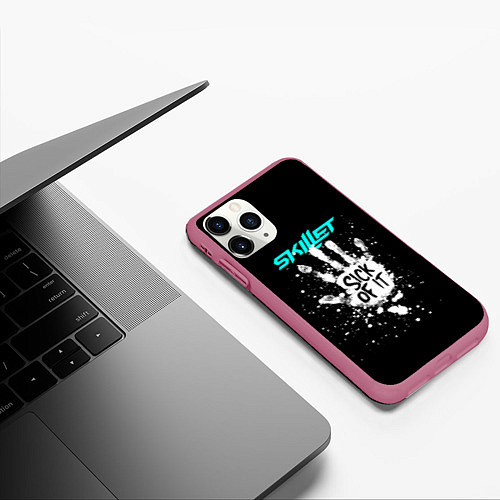 Чехол iPhone 11 Pro матовый Skillet: Sick of it / 3D-Малиновый – фото 3