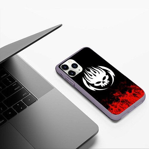 Чехол iPhone 11 Pro матовый The Offspring: Red Flame / 3D-Серый – фото 3