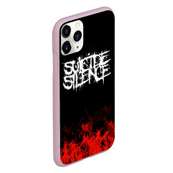 Чехол iPhone 11 Pro матовый Suicide Silence: Red Flame, цвет: 3D-розовый — фото 2