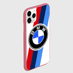 Чехол iPhone 11 Pro матовый BMW M: White Sport, цвет: 3D-малиновый — фото 2