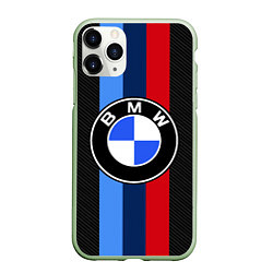 Чехол iPhone 11 Pro матовый BMW SPORT, цвет: 3D-салатовый