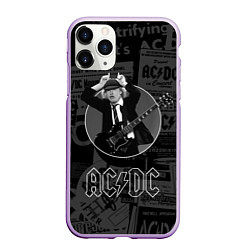Чехол iPhone 11 Pro матовый AC/DC: Black Devil, цвет: 3D-сиреневый