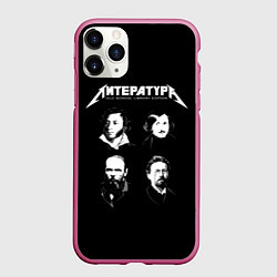 Чехол iPhone 11 Pro матовый Литература, цвет: 3D-малиновый