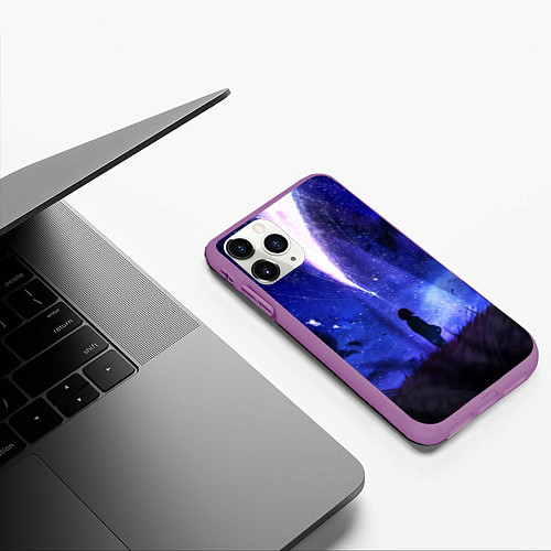 Чехол iPhone 11 Pro матовый Your Name / 3D-Фиолетовый – фото 3