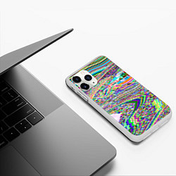 Чехол iPhone 11 Pro матовый Optical Glitch, цвет: 3D-белый — фото 2