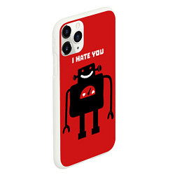 Чехол iPhone 11 Pro матовый I hate you, цвет: 3D-белый — фото 2