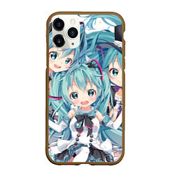 Чехол iPhone 11 Pro матовый Hatsune Miku, цвет: 3D-коричневый