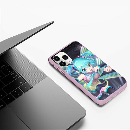 Чехол iPhone 11 Pro матовый Vocaloid / 3D-Розовый – фото 3
