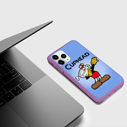 Чехол iPhone 11 Pro матовый Cuphead Dab, цвет: 3D-фиолетовый — фото 2