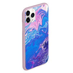 Чехол iPhone 11 Pro матовый Tie-Dye Blue & Violet, цвет: 3D-розовый — фото 2