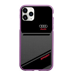 Чехол iPhone 11 Pro матовый Audi: Crey & Black, цвет: 3D-фиолетовый