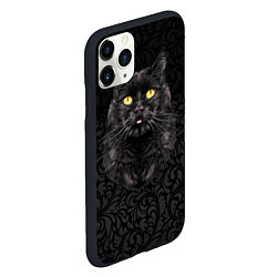 Чехол iPhone 11 Pro матовый Чёрный котик, цвет: 3D-черный — фото 2