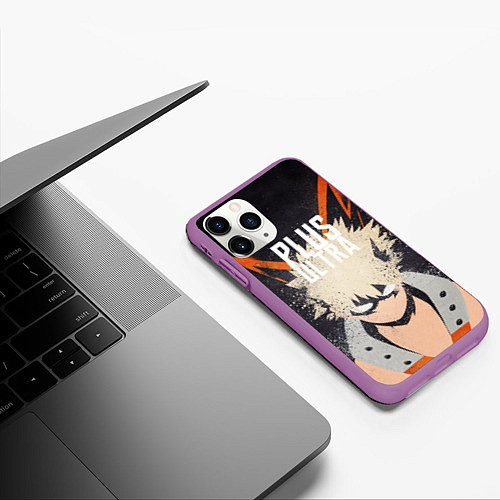 Чехол iPhone 11 Pro матовый Bacugou - My Hero Academia / 3D-Фиолетовый – фото 3