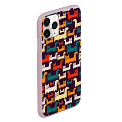 Чехол iPhone 11 Pro матовый Найди чёрного кота, цвет: 3D-розовый — фото 2