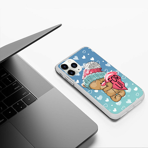 Чехол iPhone 11 Pro матовый Bear for U / 3D-Белый – фото 3