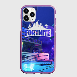Чехол iPhone 11 Pro матовый Fortnite Studio, цвет: 3D-фиолетовый