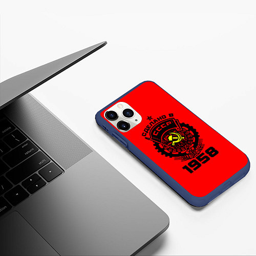 Чехол iPhone 11 Pro матовый Сделано в СССР 1958 / 3D-Тёмно-синий – фото 3