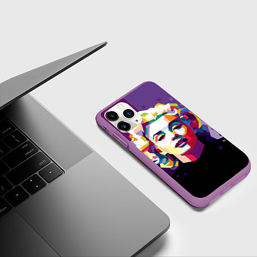 Чехол iPhone 11 Pro матовый Marilyn Monroe / 3D-Фиолетовый – фото 3
