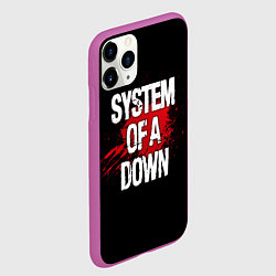 Чехол iPhone 11 Pro матовый System of a Down Blood, цвет: 3D-фиолетовый — фото 2