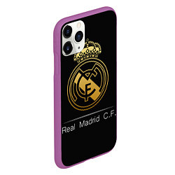 Чехол iPhone 11 Pro матовый FC Real Madrid: Gold Edition, цвет: 3D-фиолетовый — фото 2
