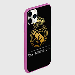 Чехол iPhone 11 Pro матовый FC Real Madrid: Gold Edition, цвет: 3D-фиолетовый — фото 2