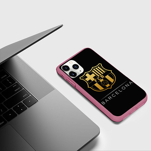Чехол iPhone 11 Pro матовый Barcelona Gold Edition / 3D-Малиновый – фото 3