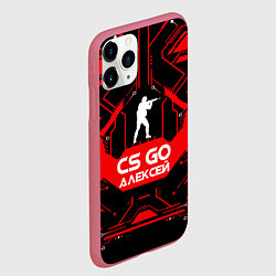 Чехол iPhone 11 Pro матовый CS:GO - Алексей, цвет: 3D-малиновый — фото 2