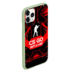 Чехол iPhone 11 Pro матовый CS:GO - Виталий, цвет: 3D-салатовый — фото 2