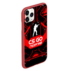 Чехол iPhone 11 Pro матовый CS:GO - Георгий, цвет: 3D-красный — фото 2