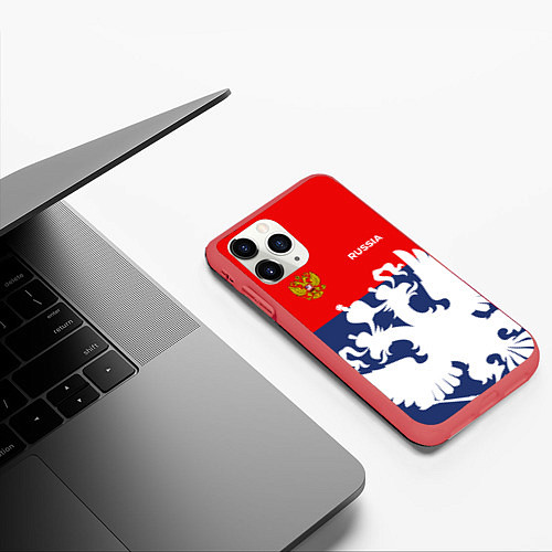 Чехол iPhone 11 Pro матовый Russian Style / 3D-Красный – фото 3