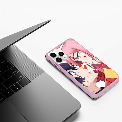 Чехол iPhone 11 Pro матовый Darling in the FranXX / 3D-Розовый – фото 3