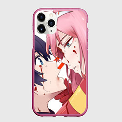 Чехол iPhone 11 Pro матовый Darling in the FranXX, цвет: 3D-малиновый