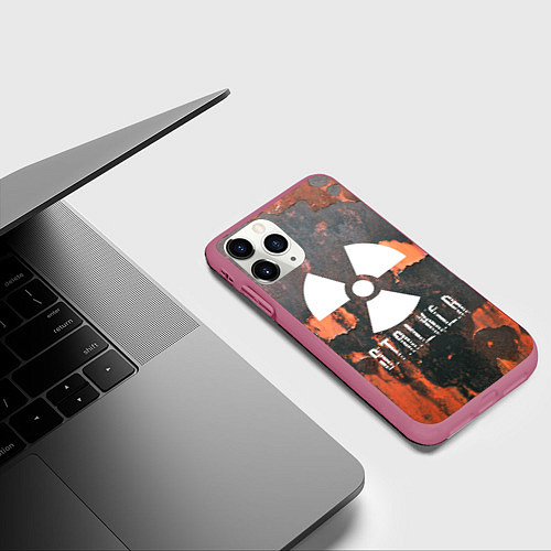 Чехол iPhone 11 Pro матовый S.T.A.L.K.E.R: Orange Toxic / 3D-Малиновый – фото 3