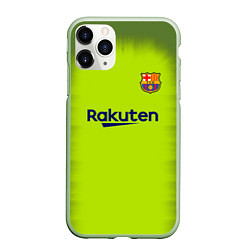 Чехол iPhone 11 Pro матовый FC Barcelona: Home 18/19, цвет: 3D-салатовый