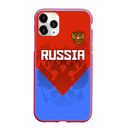 Чехол iPhone 11 Pro матовый Russia Red & Blue, цвет: 3D-малиновый