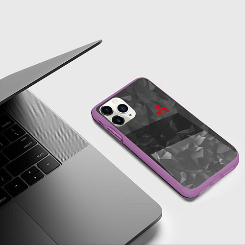 Чехол iPhone 11 Pro матовый MITSUBISHI SPORT / 3D-Фиолетовый – фото 3