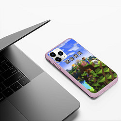Чехол iPhone 11 Pro матовый Майнкрафт: Женя, цвет: 3D-розовый — фото 2