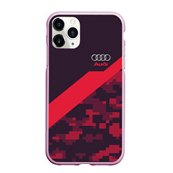 Чехол iPhone 11 Pro матовый Audi: Red Pixel, цвет: 3D-розовый