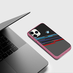 Чехол iPhone 11 Pro матовый BMW BRAND COLOR, цвет: 3D-малиновый — фото 2