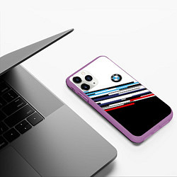 Чехол iPhone 11 Pro матовый BMW BRAND COLOR БМВ, цвет: 3D-фиолетовый — фото 2