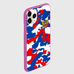 Чехол iPhone 11 Pro матовый Герб РФ Милитари, цвет: 3D-фиолетовый — фото 2