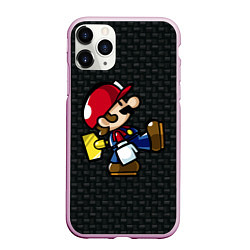 Чехол iPhone 11 Pro матовый Super Mario: Black Brick, цвет: 3D-розовый