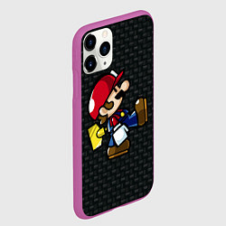 Чехол iPhone 11 Pro матовый Super Mario: Black Brick, цвет: 3D-фиолетовый — фото 2