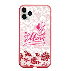 Чехол iPhone 11 Pro матовый Womens Day!, цвет: 3D-красный