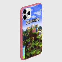 Чехол iPhone 11 Pro матовый Майнкрафт: Карина, цвет: 3D-малиновый — фото 2